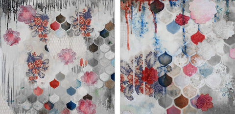 Fishscale Blossoms III Diptych