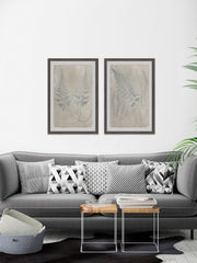 Vintage Fern Study IV Diptych