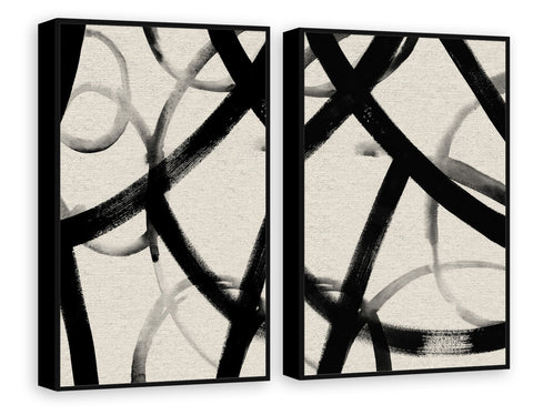 Monochrome Ripple II Diptych