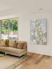 Mustard on Grey Blooms I