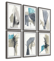 Black Strokes Hexaptych