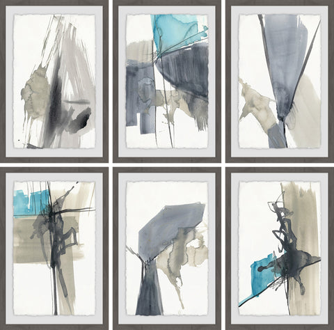 Black Strokes Hexaptych