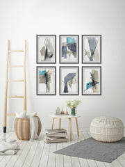 Black Strokes Hexaptych