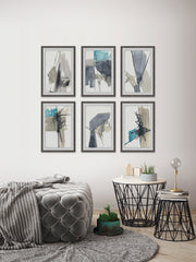 Black Strokes Hexaptych