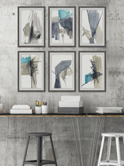 Black Strokes Hexaptych