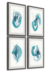 Turquoise Drips Quadriptych