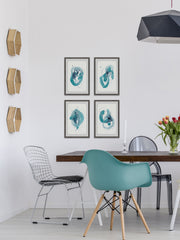 Turquoise Drips Quadriptych