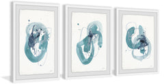 Aqua Orbit VI Triptych