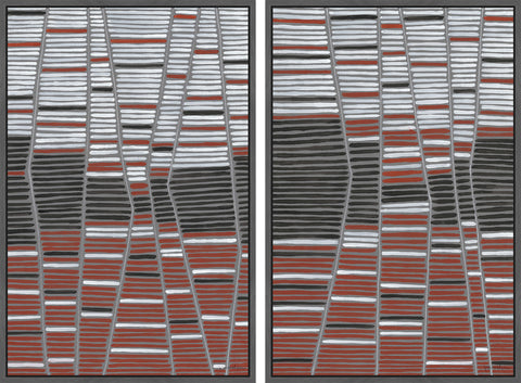 Trio Stripes Diptych