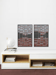 Trio Stripes Diptych