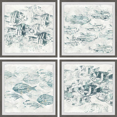 Sealife Batik X Quadriptych