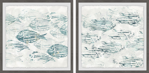 Sealife Batik XII Diptych
