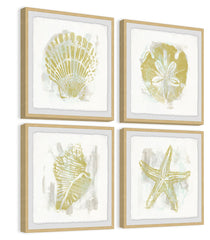 Golden Sea Treasures Quadriptych