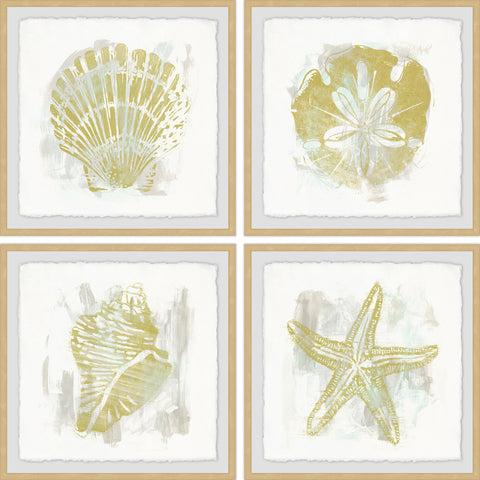 Golden Sea Treasures Quadriptych