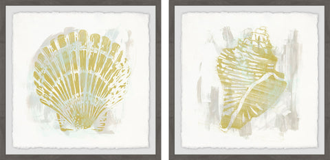 Seaside Blockprints VII Diptych