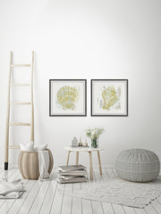 Seaside Blockprints VII Diptych