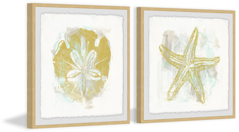 Seaside Blockprints VIII Diptych