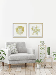 Seaside Blockprints VIII Diptych