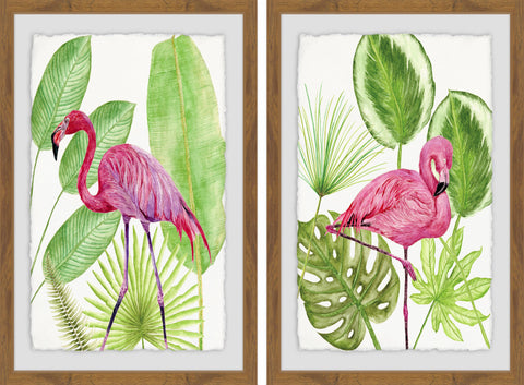 Tropical Flamingo III Diptych