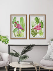 Tropical Flamingo III Diptych