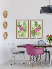 Tropical Flamingo III Diptych