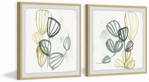 Abstract Sea Fan V Diptych