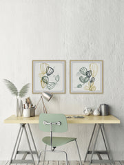 Abstract Sea Fan V Diptych