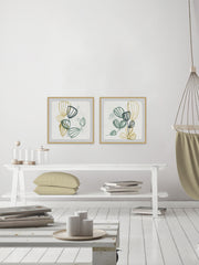 Abstract Sea Fan V Diptych