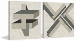 Geometric Perspective IX Diptych