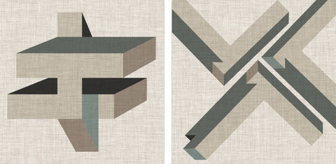 Geometric Perspective IX Diptych