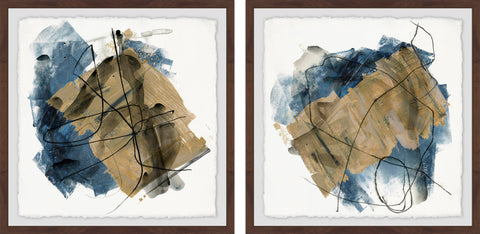 Layered Brush Strokes Diptych