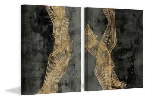 Golden Waves II Diptych