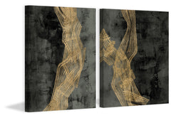 Golden Waves II Diptych