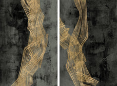 Golden Waves II Diptych