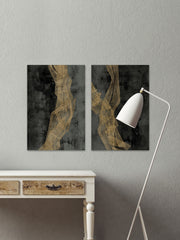Golden Waves II Diptych