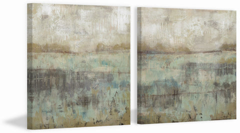 Pastels and Rust III Diptych