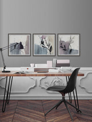 Blush Flower Splash XI Triptych