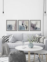 Blush Flower Splash XI Triptych