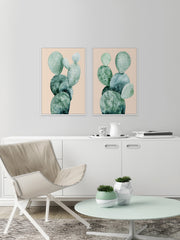 Cactus on Coral III Diptych