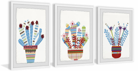 Cheerful Succulent VII Triptych