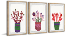 Cheerful Succulent VIII Triptych