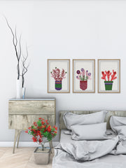 Cheerful Succulent VIII Triptych