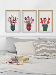 Cheerful Succulent VIII Triptych