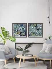 Turquoise Rose Diptych