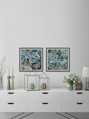 Turquoise Rose Diptych