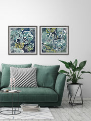 Turquoise Rose Diptych