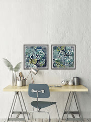 Turquoise Rose Diptych