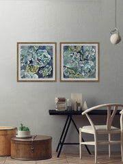 Turquoise Rose Diptych
