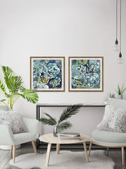 Turquoise Rose Diptych