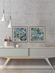 Turquoise Rose Diptych